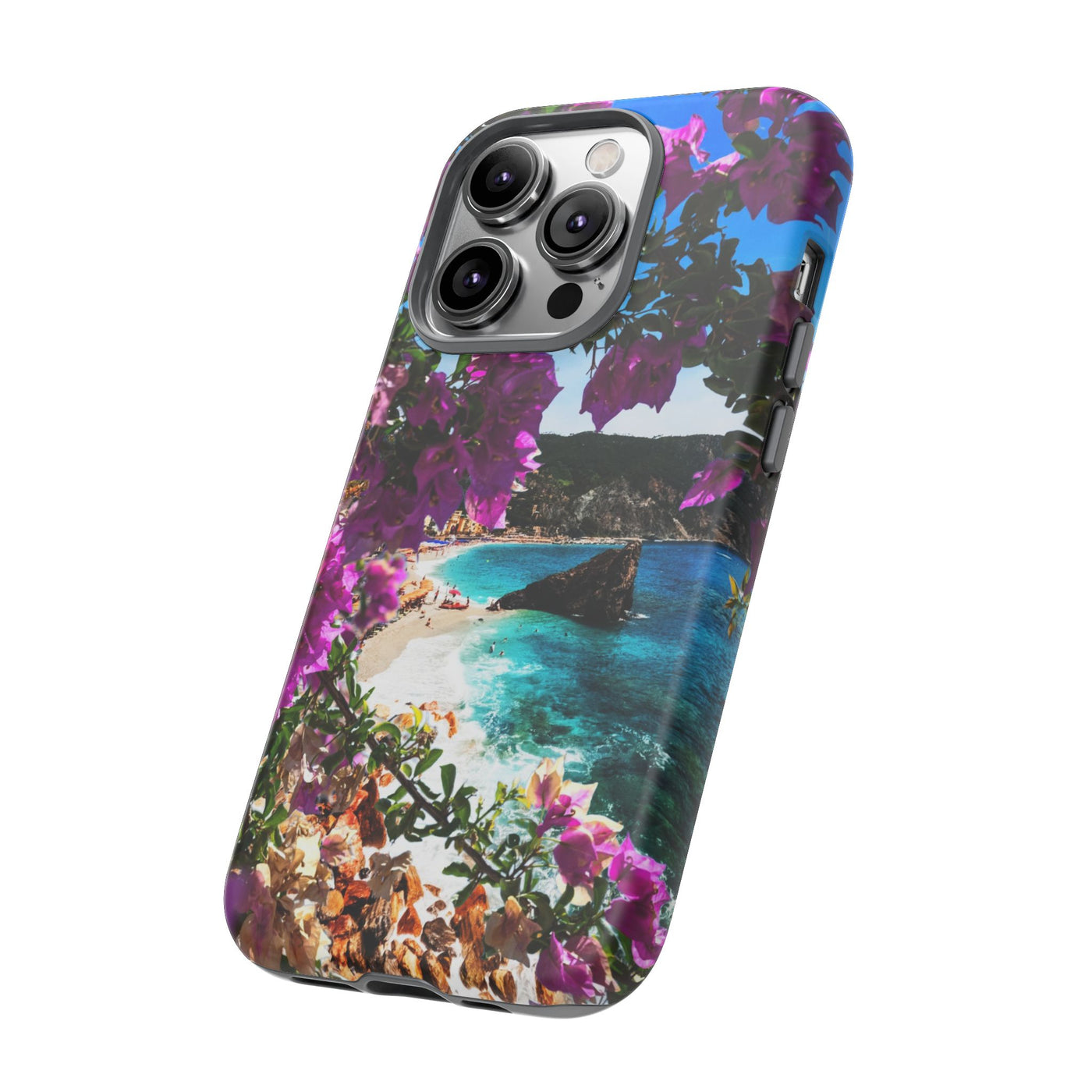 Impact Resistant, Bougainvillea Seaview, Cute Phone Cases for Samsung S24, S23, S22, S21, IPhone 15 pro Iphone 14 pro Iphone 13 IPhone 12 Iphone 11