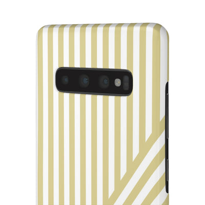 Aesthetic Yellow Beige Stripes Cute Phone Case Sleek Snap - For iPhone 17 Pro Max iPhone 16 Pro iPhone 15 Iphone 14 Plus 13 Pro 12 11 10 Gift