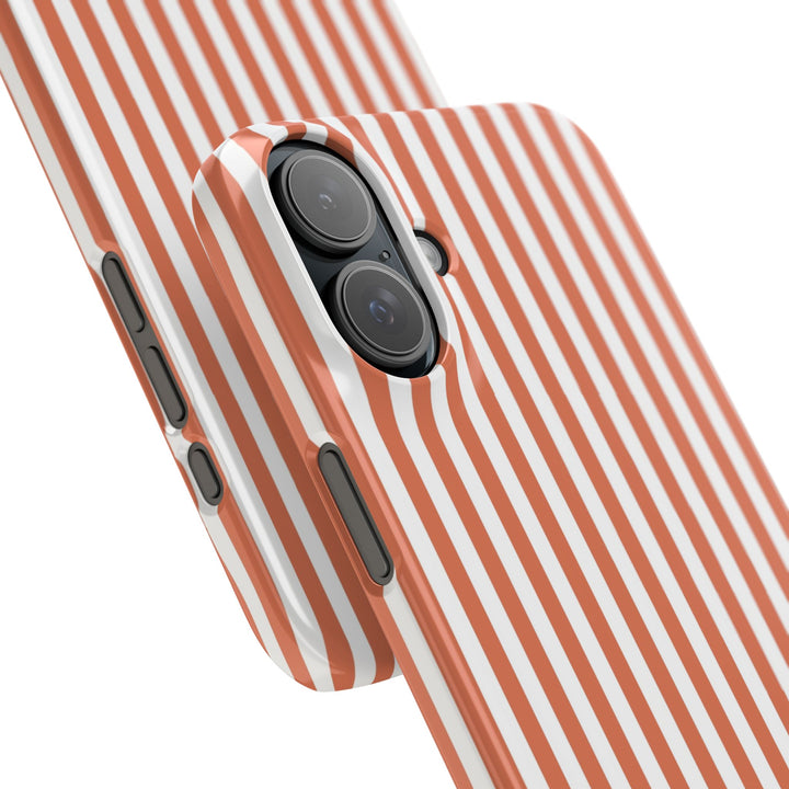 Slim Custom Personalized Winter Peach Striped Phone Case for Iphone 17 - | iPhone 16 Pro Max Case | iPhone 15 Case Iphone 14 13 12 11 10 9 8 - Studio40ParkLane