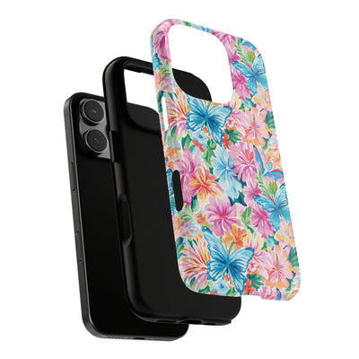 Premium Tough Butterflies Flowers Cute Phone Cases for Samsung S24, S23, S22, S21, S20, Plus and Ultra, Iphone 16 Pro Max,15, 14, 13, 12, 11, 10