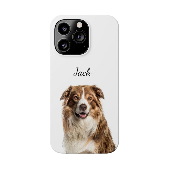 Slim Custom Personalized Pet Phone Cases Dog Phone Cases Cat Phone Cases for Iphone 16, 15, 14, 13, 12, 11, 8, 7 Custom Name Personalized Phone Case - Studio40ParkLane