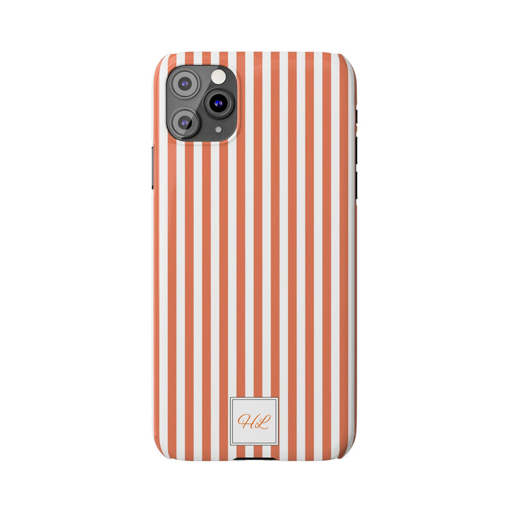 Slim Custom Personalized Winter Peach Striped Phone Case for Iphone 17 - | iPhone 16 Pro Max Case | iPhone 15 Case Iphone 14 13 12 11 10 9 8 - Studio40ParkLane