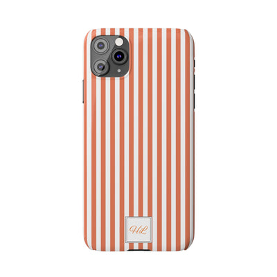 Slim Custom Personalized Winter Peach Striped Phone Case for Iphone 17 - | iPhone 16 Pro Max Case | iPhone 15 Case Iphone 14 13 12 11 10 9 8 - Studio40ParkLane