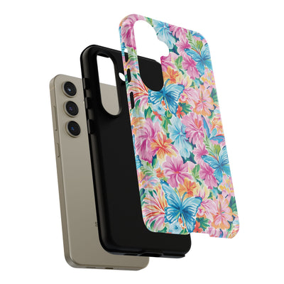 Premium Tough Butterflies Flowers Cute Phone Cases for Samsung S24, S23, S22, S21, S20, Plus and Ultra, Iphone 16 Pro Max,15, 14, 13, 12, 11, 10