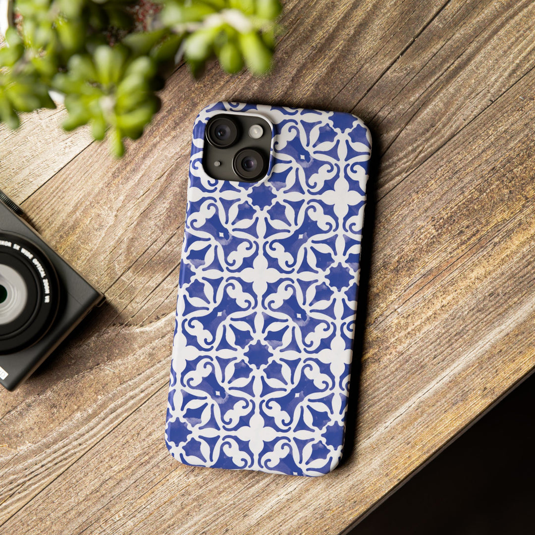 Slim Blue Mosaic Gift for Her Cute Phone Cases for Iphone 16 Case | iPhone 15 Case | iPhone 15 Pro Max Case, Iphone 14, Iphone 14 Pro Max, Iphone 13, 11,10,8,7 - Studio40ParkLane