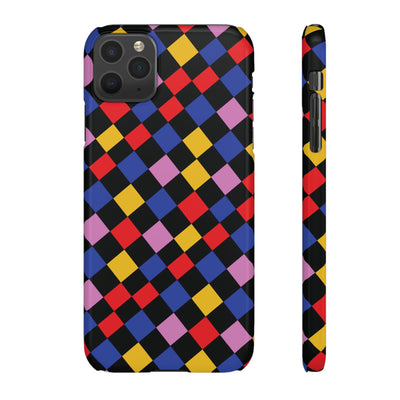Colorful Checkerboard Cute Phone Case - Sleek Snap - for iPhone 16 15 14 13 12 11 Max Pro Plus Samsung Galaxy S24 S23 S22 S21 S20 Plus Ultra - Studio40ParkLane