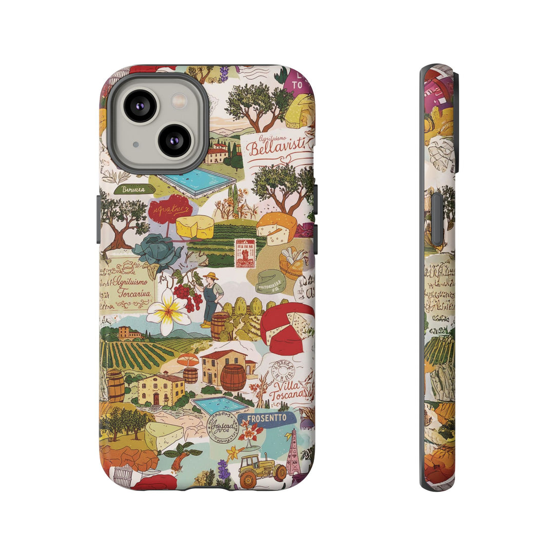 Italy Tuscany Coquette Collage Tough Premium Phone Case - For iPhone 17 Pro Max iPhone 16 Pro iPhone 15 Iphone 14 Plus 13 Pro 12 11 10 XR - Studio40ParkLane