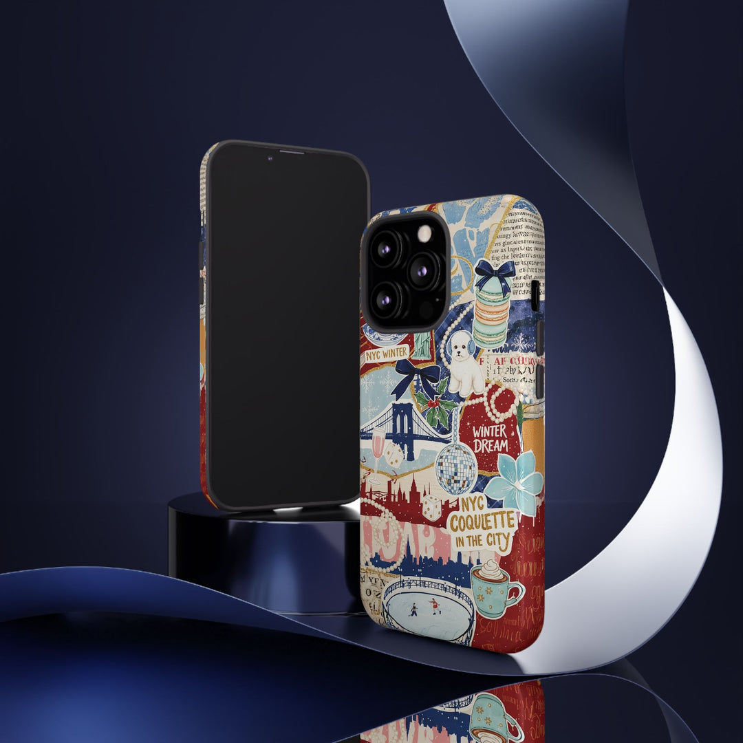 New York Winter Coquette Collage Tough Premium Phone Case - For iPhone 17 Pro Max iPhone 16 Pro iPhone 15 Iphone 14 Plus 13 Pro 12 11 10 XR