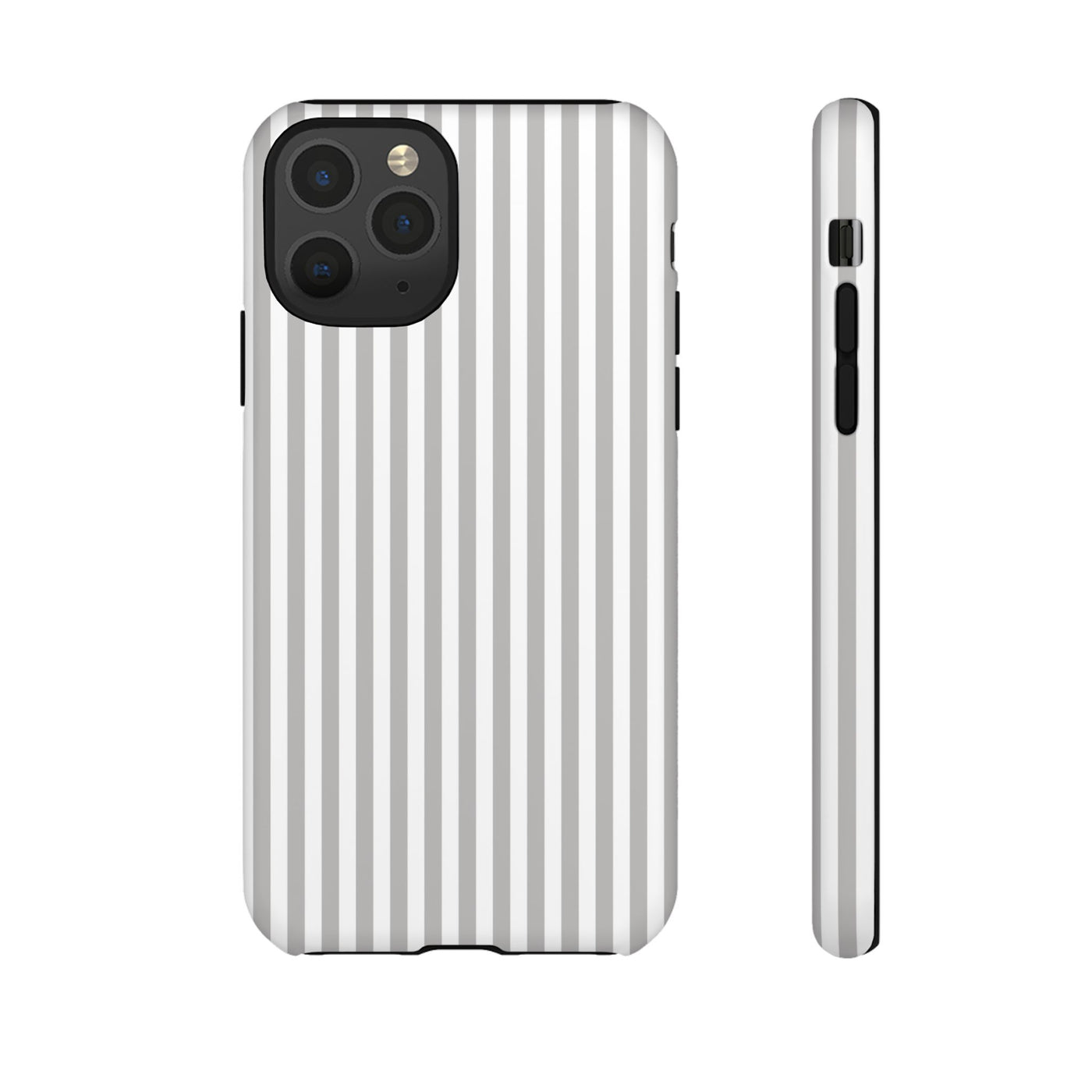Tough Premium Ash Grey Stripes Phone Case Gift for Her - For Apple iPhone 16 Pro Max 16e iPhone 15 Pro iPhone Iphone 14 Plus 13 Pro 12 SE XR - Studio40ParkLane