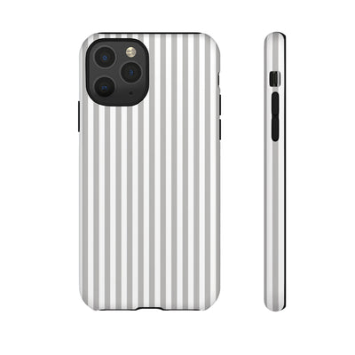 Tough Premium Ash Grey Stripes Phone Case Gift for Her - For Apple iPhone 16 Pro Max 16e iPhone 15 Pro iPhone Iphone 14 Plus 13 Pro 12 SE XR - Studio40ParkLane