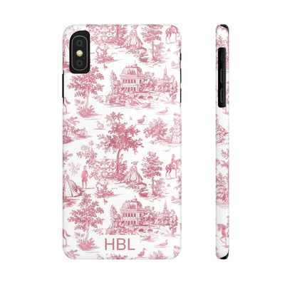 Slim Personalized Slim Pink Vintage French Toile Cute Phone Cases for Iphone 16 Pro Max | iPhone 15 Case | iPhone 15 Pro Max Case, Iphone 14, Iphone 14 Pro Max, Iphone 13 12 11 8 7