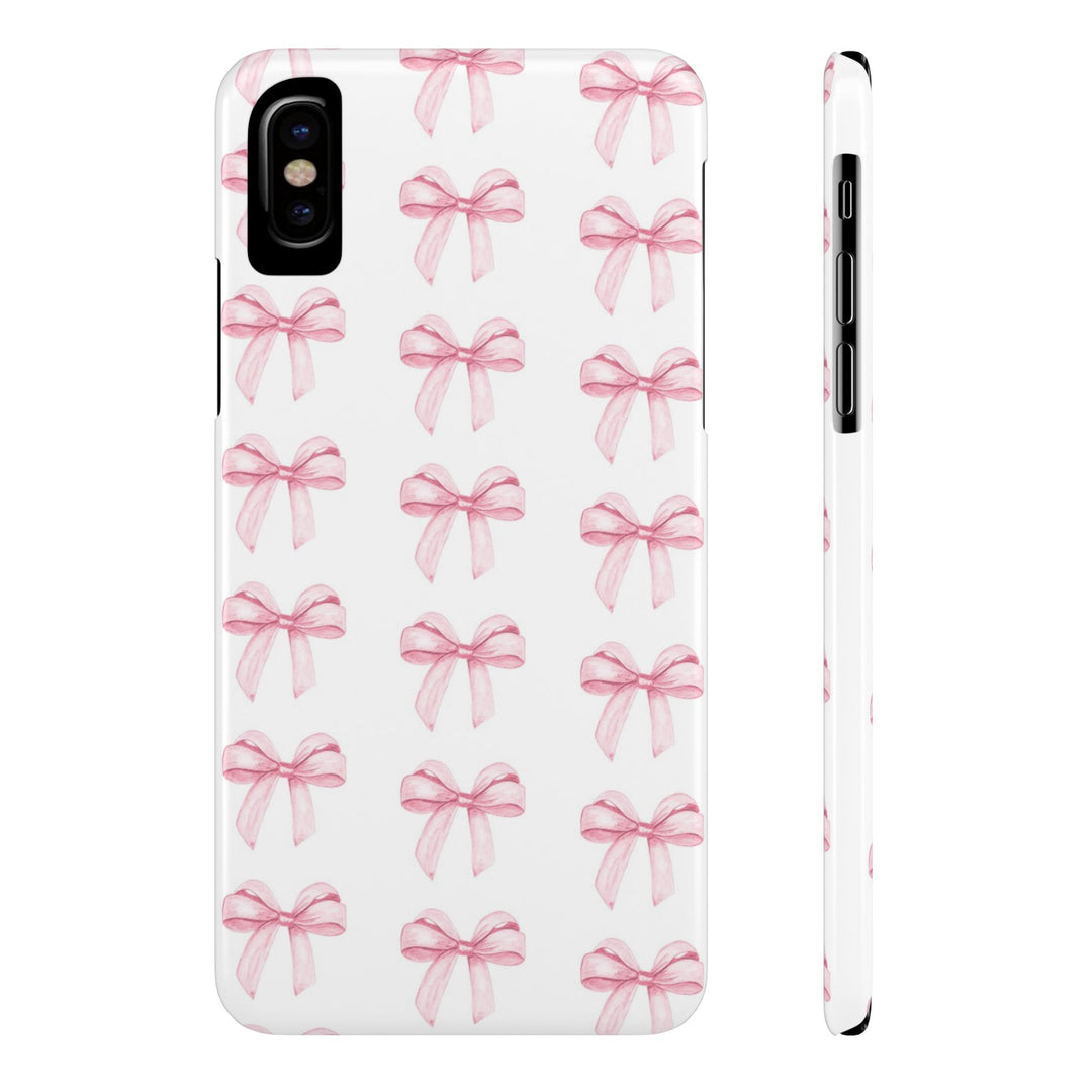 Slim Pink Bows Cute Phone Cases for Iphone 16 Pro Max | iPhone 15 Case | iPhone 15 Pro Max Case, Iphone 14, Iphone 14 Pro Max, Iphone 13 12 11 8 7 - Studio40ParkLane