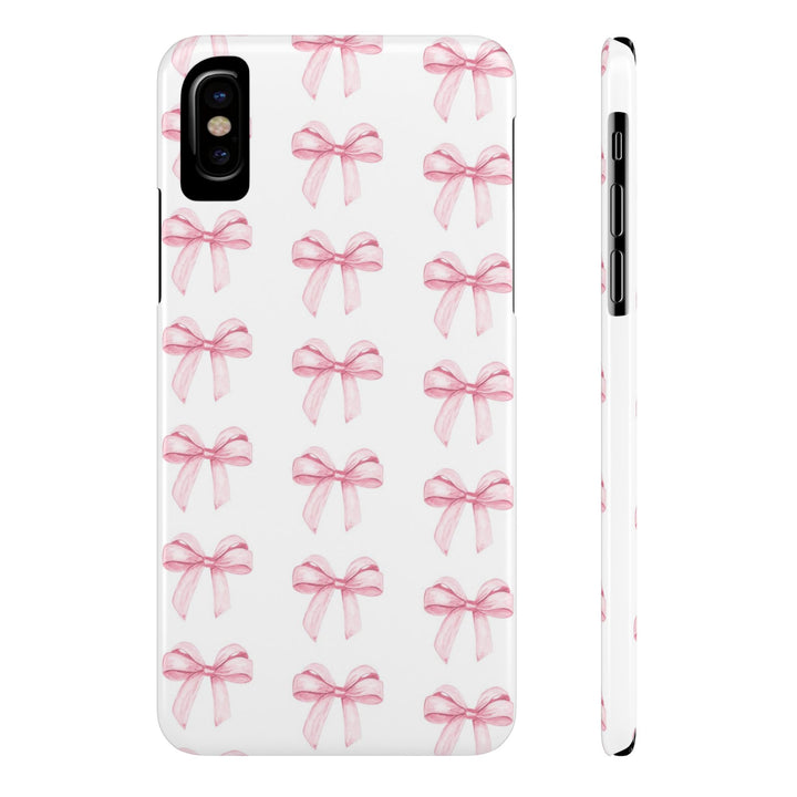 Slim Pink Bows Cute Phone Cases for Iphone 16 Pro Max | iPhone 15 Case | iPhone 15 Pro Max Case, Iphone 14, Iphone 14 Pro Max, Iphone 13 12 11 8 7 - Studio40ParkLane