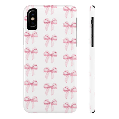 Slim Pink Bows Cute Phone Cases for Iphone 16 Pro Max | iPhone 15 Case | iPhone 15 Pro Max Case, Iphone 14, Iphone 14 Pro Max, Iphone 13 12 11 8 7