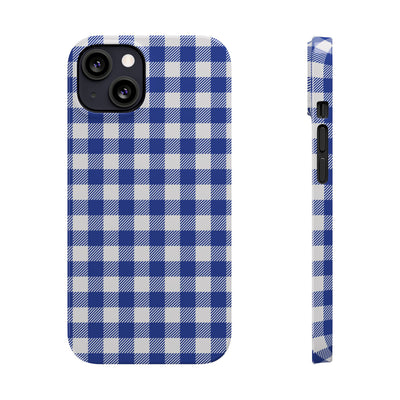 Slim Blue Gingham Gift for Her Cute Phone Cases for Iphone 16 Pro Max | iPhone 15 Case | iPhone 15 Pro Max Case, Iphone 14, 13, 12, 11, 10, 8, 7