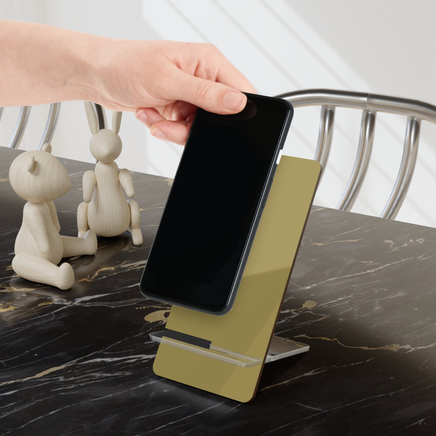 Phone Stand, Dark Beige Design for Iphones 16, Iphone 15, 14, 13, 12 Samsung Galaxy S24, S23, S22, S21 and Google Pixel 8