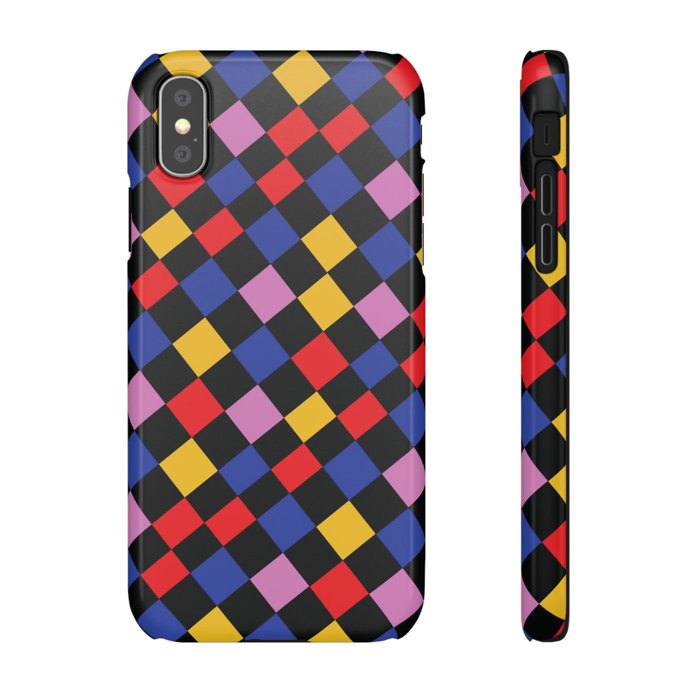 Colorful Checkerboard Cute Phone Case - Sleek Snap - for iPhone 16 15 14 13 12 11 Max Pro Plus Samsung Galaxy S24 S23 S22 S21 S20 Plus Ultra - Studio40ParkLane