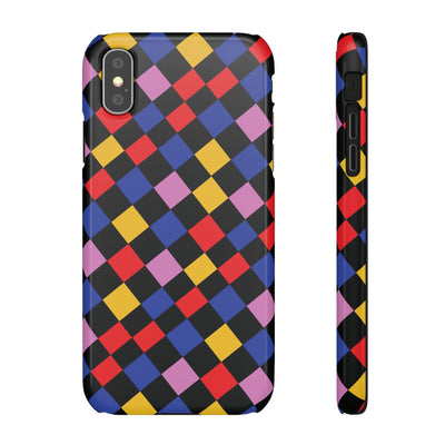 Colorful Checkerboard Cute Phone Case - Sleek Snap - for iPhone 16 15 14 13 12 11 Max Pro Plus Samsung Galaxy S24 S23 S22 S21 S20 Plus Ultra - Studio40ParkLane