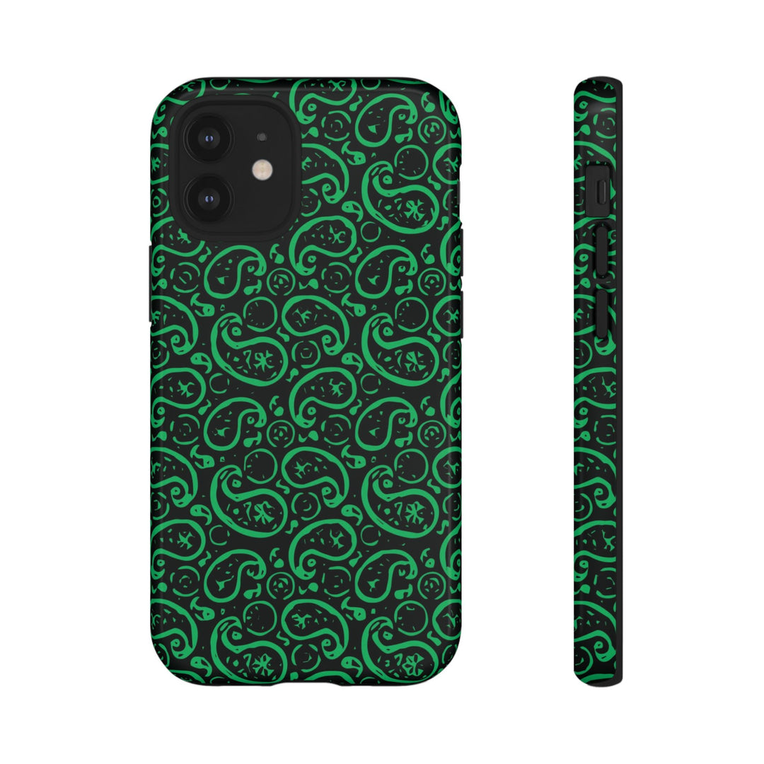 Cute IPhone Case | iPhone 15 Case | iPhone 15 Pro Max Case, Iphone 14 Case, Iphone 14 Pro Max Case IPhone Case for Art Lovers, Paisley Green - Studio40ParkLane