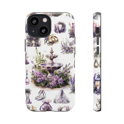 Impact Resistant, Lavender Wedding, Cute Phone Cases for Samsung S24, S23, S22, S21, IPhone 15 pro Iphone 14 pro Iphone 13 IPhone 12 Iphone 11