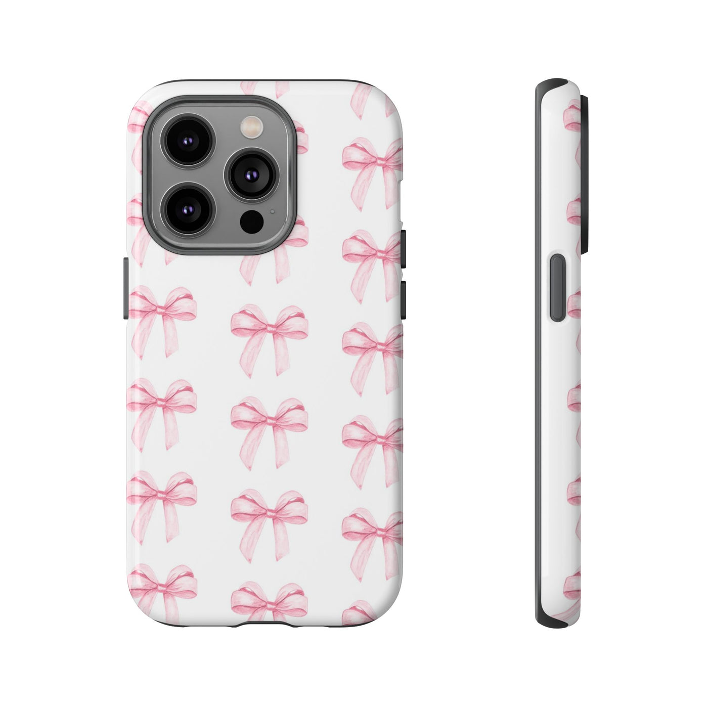 Pink Bows Cute Phone Case, for IPhone 16 Pro Max | Iphone 15, Iphone 14, IPhone 13 Case, 11 8 7, Samsung Galaxy S24, S23, S22, S21, 2 Layer Protection