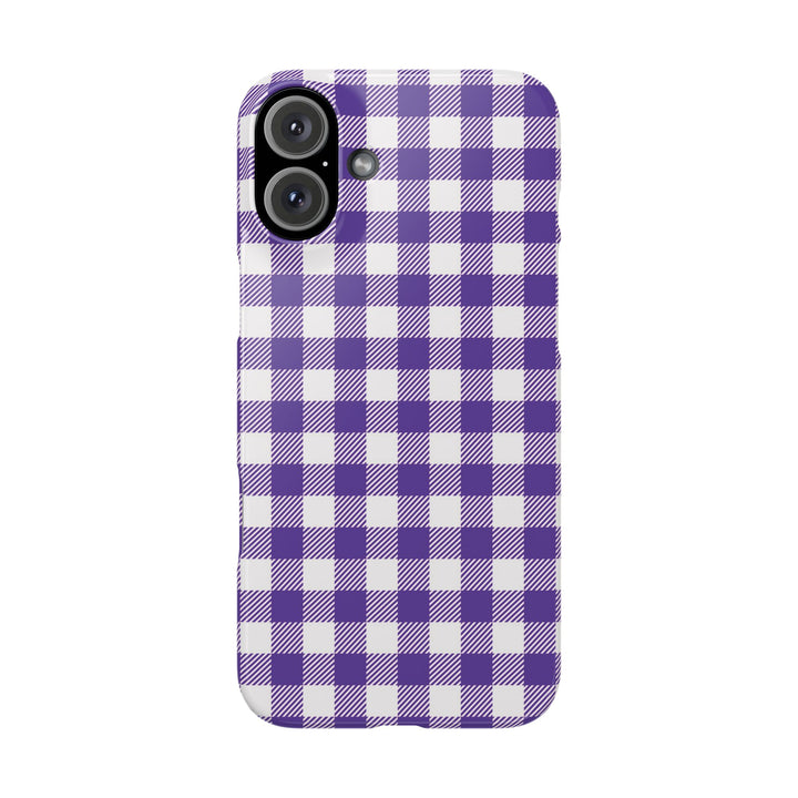 Slim Purple Gingham Gift for Her Cute Phone Cases for Iphone 16 Pro Max | iPhone 15 Case | iPhone 15 Pro Max Case, Iphone 14, 13, 12, 11, 10, 8, 7 - Studio40ParkLane