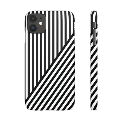Aesthetic Black White Stripes Cute Phone Case Sleek Snap - For iPhone 17 Pro Max iPhone 16 Pro iPhone 15 Iphone 14 Plus 13 Pro 12 11 10 Gift - Studio40ParkLane