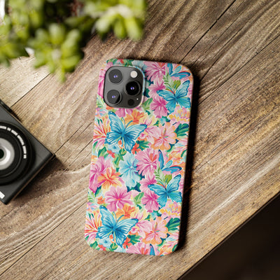 Slim Butterflies Flowers Gift for Her Cute Phone Cases for Iphone 16 Pro Max | iPhone 15 Case | iPhone 15 Pro Max Case, Iphone 14, 13, 12, 11, 10, 8, 7