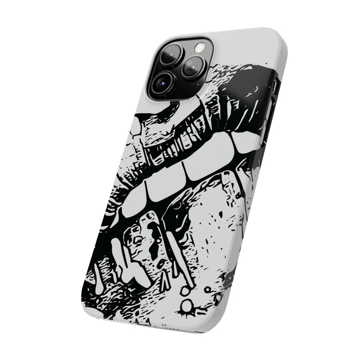 Slim Cute Phone Cases for Iphone - | iPhone 15 Case | iPhone 15 Pro Max Case, Iphone 14 Case, Iphone 14 Pro Max, Iphone 13, Smile Lips Black and White - Studio40ParkLane