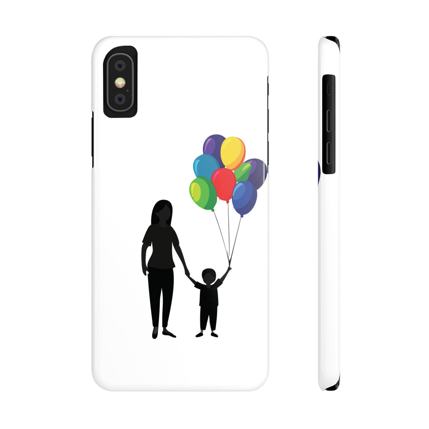 Slim Mother Child Balloons Gift for Her Cute Phone Cases for Iphone 16 Pro Max | iPhone 15 Case | iPhone 15 Pro Max Case, Iphone 14, 13, 12, 11, 10, 8, 7