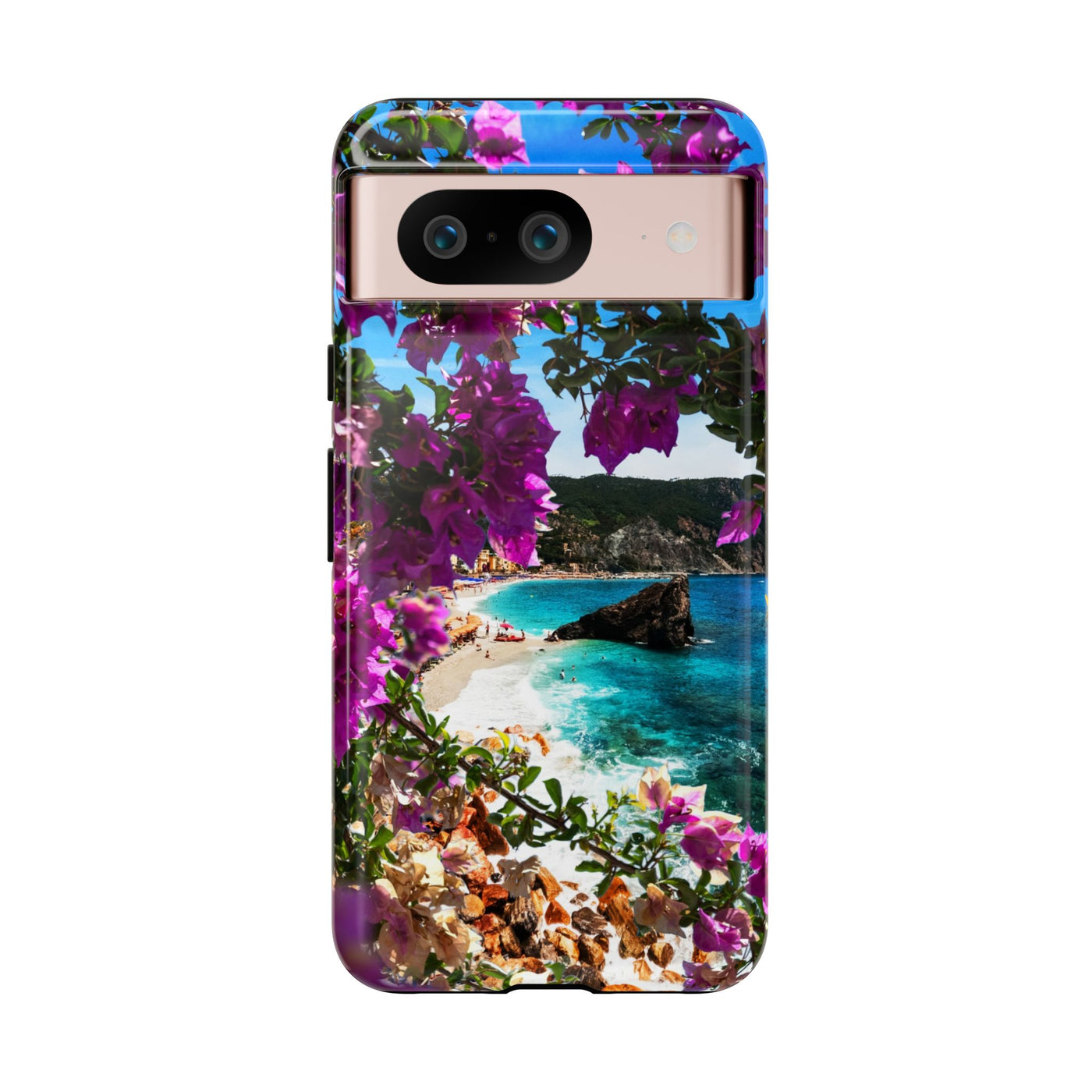 Impact Resistant, Bougainvillea Seaview, Cute Phone Cases for Samsung S24, S23, S22, S21, IPhone 15 pro Iphone 14 pro Iphone 13 IPhone 12 Iphone 11