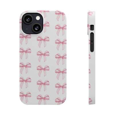 Slim Pink Bows Cute Phone Cases for Iphone 16 Pro Max | iPhone 15 Case | iPhone 15 Pro Max Case, Iphone 14, Iphone 14 Pro Max, Iphone 13 12 11 8 7