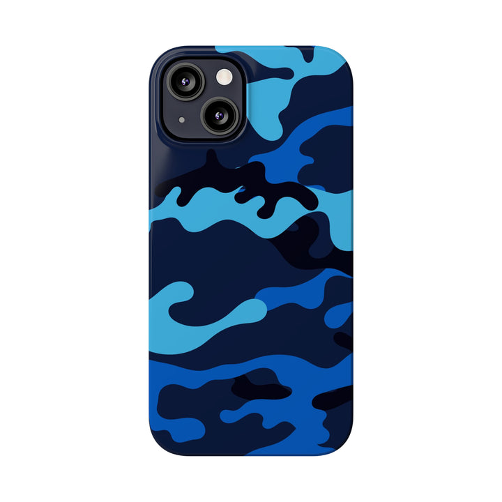 Slim Cute Phone Cases for Iphone - | iPhone 15 Case | iPhone 15 Pro Max Case, Iphone 14 Case, Iphone 14 Pro Max, Iphone 13, Blue Camouflage - Studio40ParkLane