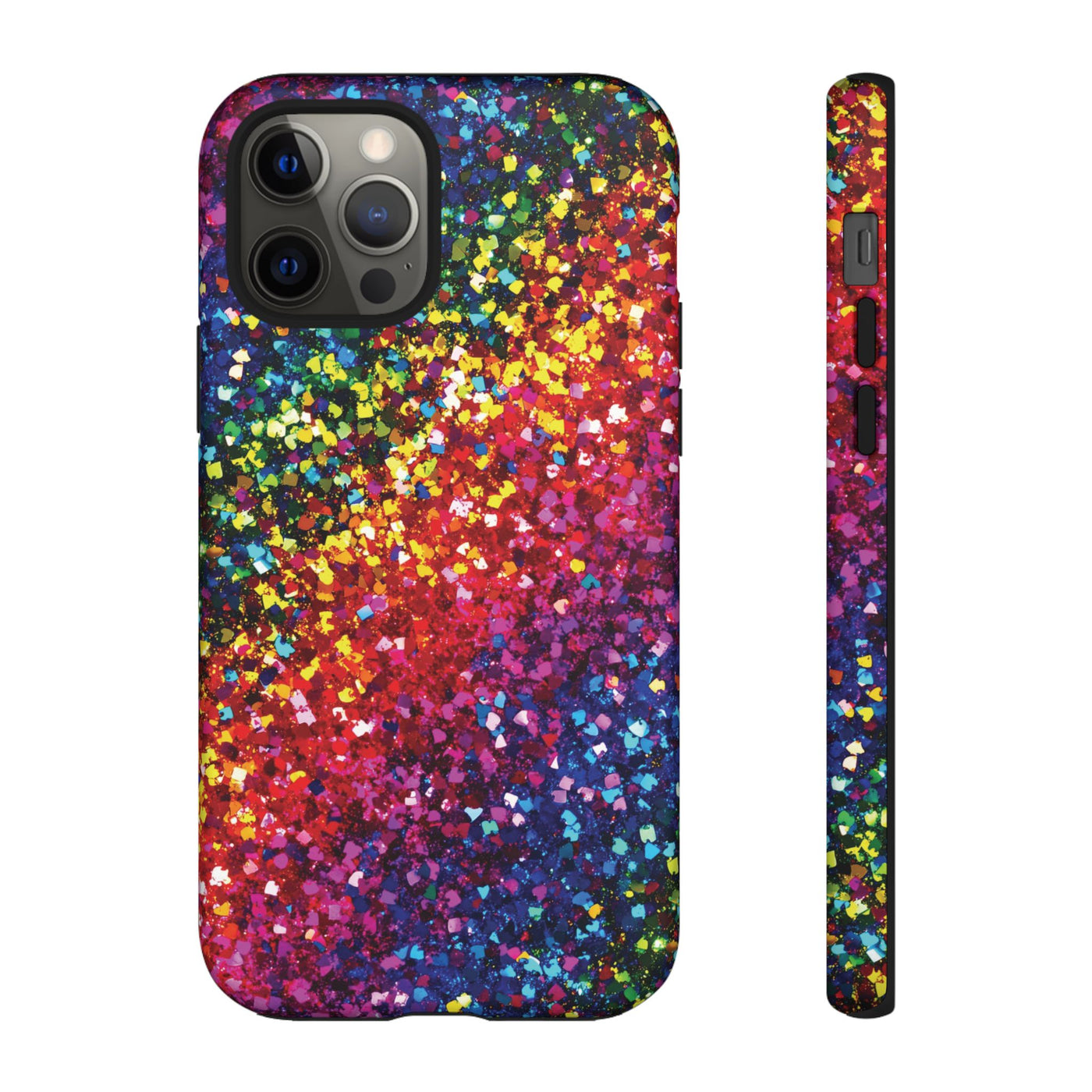 Faux Chic Play on Glitter Effect Cute Phone Case, for IPhone 16 pro Max | Iphone 15, Iphone 14, IPhone 13 Case, 11 8 7, Samsung Galaxy S24, S23, S22, S21, 2 Layer Protection