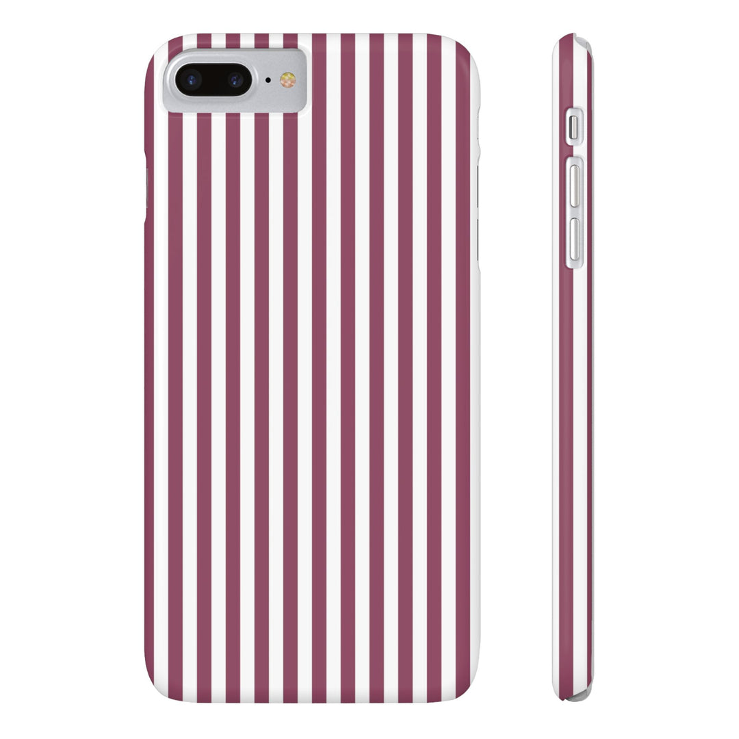 Slim Claret Red Striped Cute Phone Case for Iphone 16 - | iPhone 15 Pro Max Case | iPhone 14 Case Iphone 13 12 11 10 9 8 7 XS X Gift for Her - Studio40ParkLane