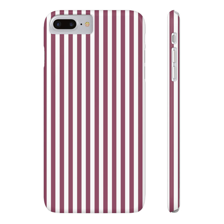 Slim Claret Red Striped Cute Phone Case for Iphone 16 - | iPhone 15 Pro Max Case | iPhone 14 Case Iphone 13 12 11 10 9 8 7 XS X Gift for Her - Studio40ParkLane