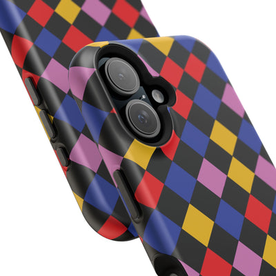 Aesthetic Colorful Checkerboard Tough Magsafe Phone Case - For iPhone 17 Pro Max iPhone 16 Pro iPhone 15 Iphone 14 Plus 13 Pro 12 11 Gift - Studio40ParkLane