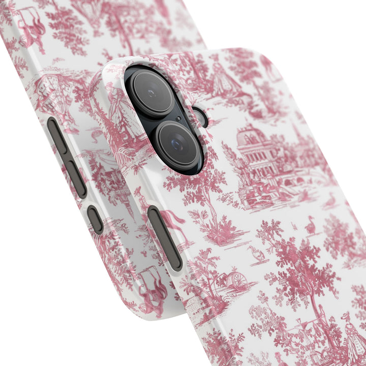 Slim Personalized Slim Pink Vintage French Toile Cute Phone Cases for Iphone 16 Pro Max | iPhone 15 Case | iPhone 15 Pro Max Case, Iphone 14, Iphone 14 Pro Max, Iphone 13 12 11 8 7 - Studio40ParkLane
