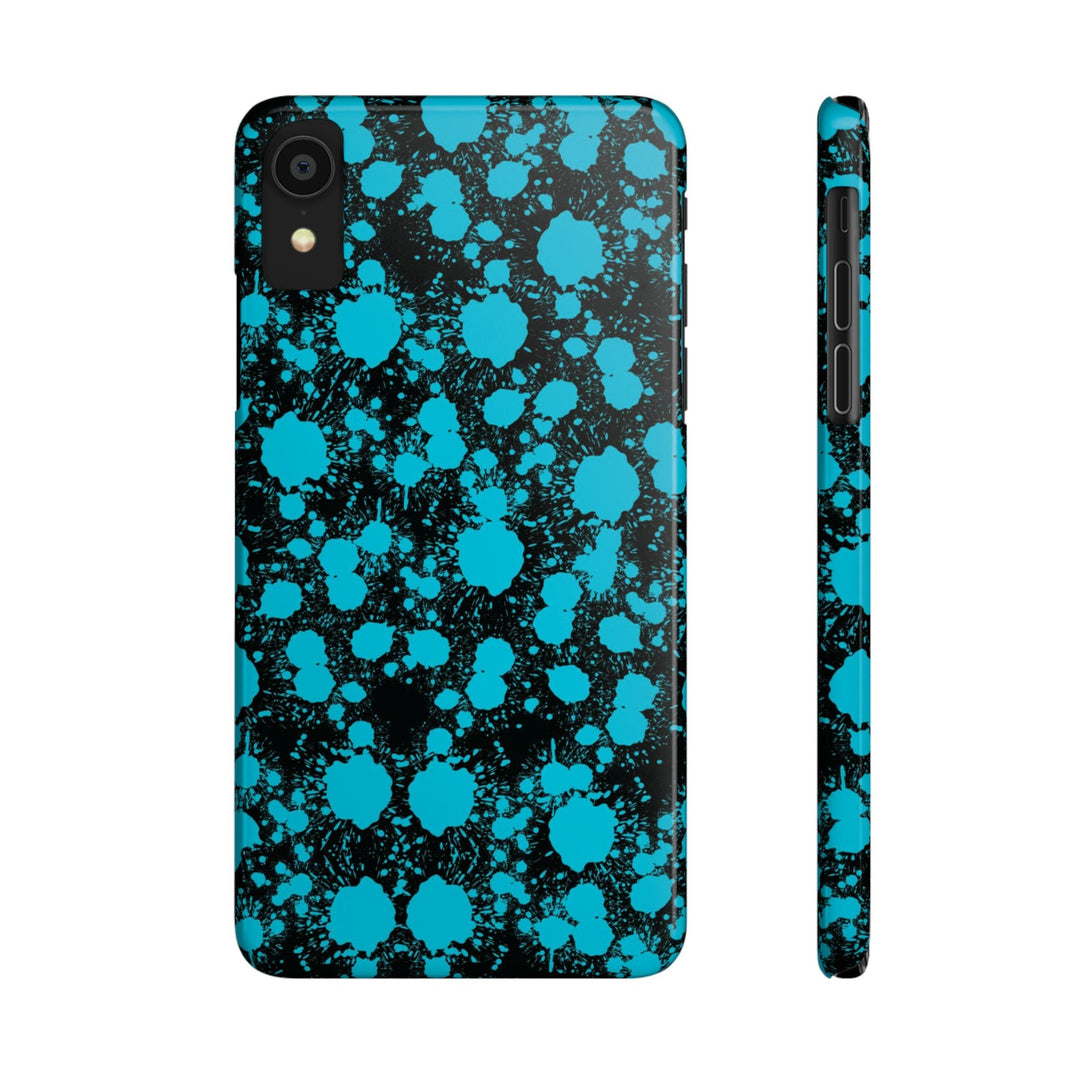 Slim Cute Phone Cases for Iphone - | iPhone 15 Case | iPhone 15 Pro Max Case, Iphone 14 Case, Iphone 14 Pro Max, Iphone 13, Blue Paint Blots Splash - Studio40ParkLane