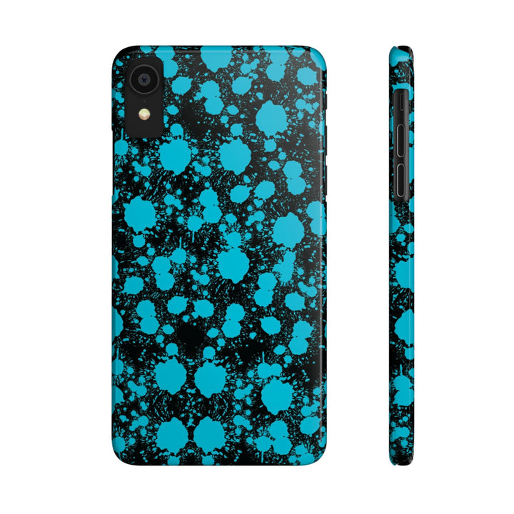 Slim Cute Phone Cases for Iphone - | iPhone 15 Case | iPhone 15 Pro Max Case, Iphone 14 Case, Iphone 14 Pro Max, Iphone 13, Blue Paint Blots Splash - Studio40ParkLane