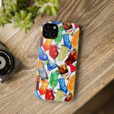 Cute Flexi Phone Cases, For Iphones and Samsung Galaxy Phones, Tropical Summer Fruit Cocktails, Galaxy S23 Phone Case, Samsung S22 Case, Samsung S21, Iphone 15, Iphone 14, Iphone 13