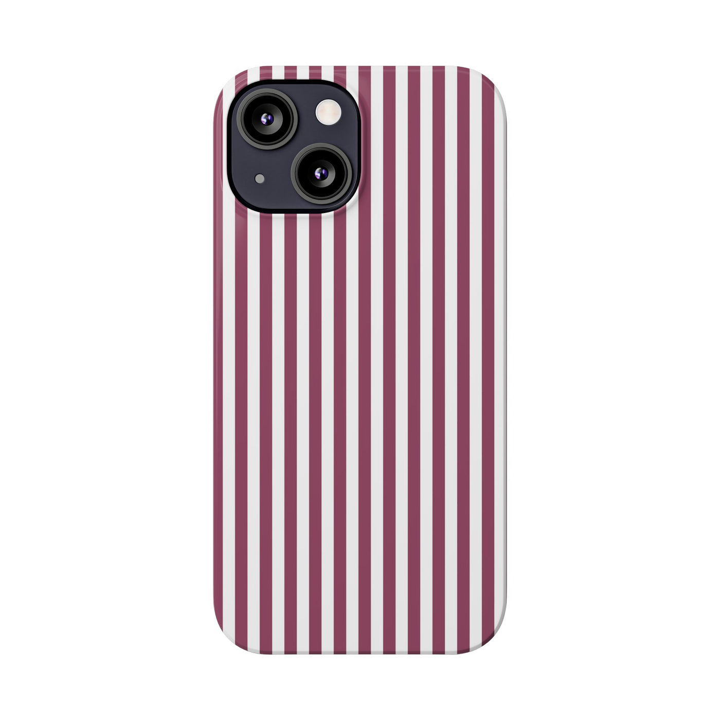 Slim Claret Red Striped Cute Phone Case for Iphone 16 - | iPhone 15 Pro Max Case | iPhone 14 Case Iphone 13 12 11 10 9 8 7 XS X Gift for Her - Studio40ParkLane
