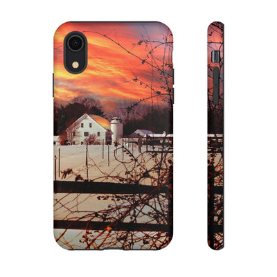 Impact Resistant, Winter Sunset Cute Phone Cases for Samsung S24, S23, S22, S21, IPhone 15 pro Iphone 14 pro Iphone 13 IPhone 12 Iphone 11