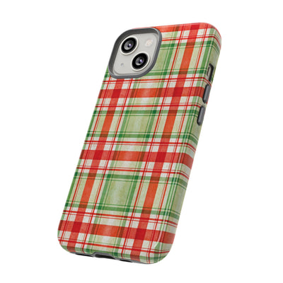 Aesthetic Tough Red Green Checkered Premium Phone Case - For iPhone 17 Pro Max iPhone 16 Pro iPhone 15 Iphone 14 Plus 13 Pro 12 11 10 XR XS - Studio40ParkLane