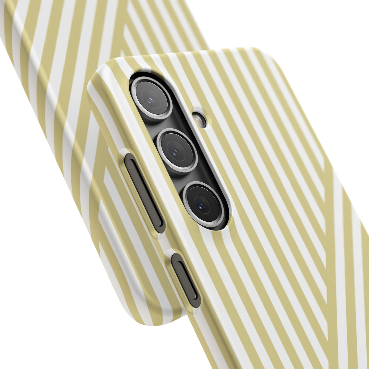 Aesthetic Yellow Beige Stripes Cute Phone Case Sleek Snap - For iPhone 17 Pro Max iPhone 16 Pro iPhone 15 Iphone 14 Plus 13 Pro 12 11 10 Gift
