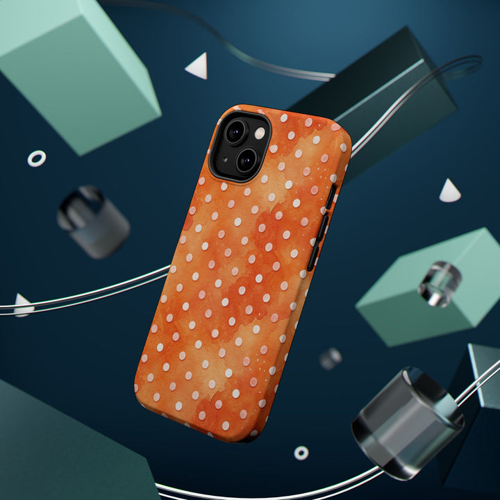 Aesthetic Tough Magsafe Orange Polka Dots Phone Case - For iPhone 17 Pro Max iPhone 16 Pro iPhone 15 Iphone 14 Plus 13 Pro 12 11 10 XR - Studio40ParkLane