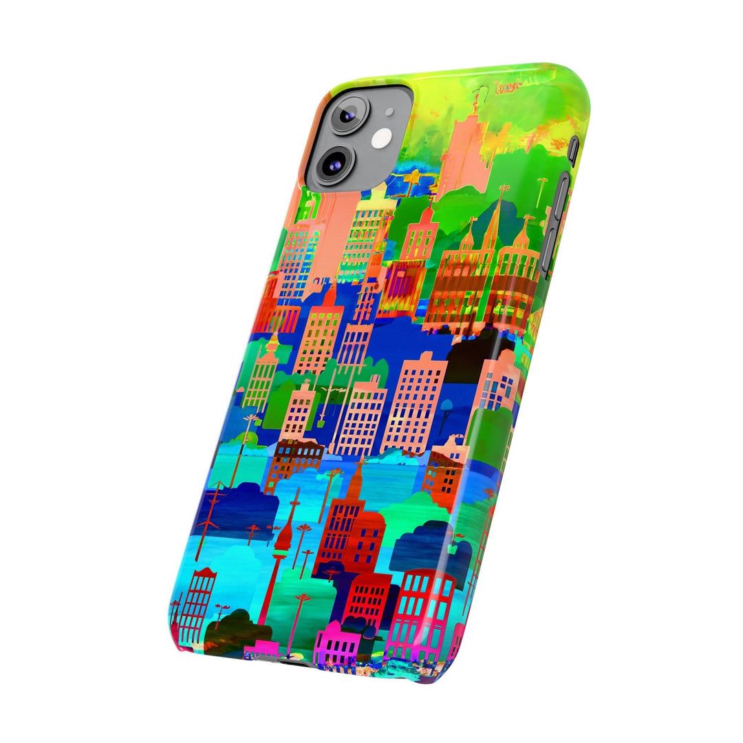 Slim Cute Phone Cases for Iphone - | iPhone 15 Case | iPhone 15 Pro Max Case, Iphone 14 Case, Iphone 14 Pro Max, Iphone 13, Summer City Skyline - Studio40ParkLane