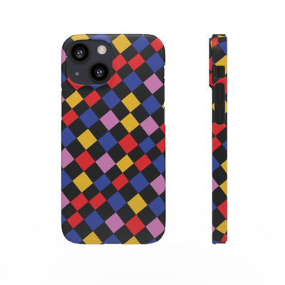 Colorful Checkerboard Cute Phone Case - Sleek Snap - for iPhone 16 15 14 13 12 11 Max Pro Plus Samsung Galaxy S24 S23 S22 S21 S20 Plus Ultra - Studio40ParkLane