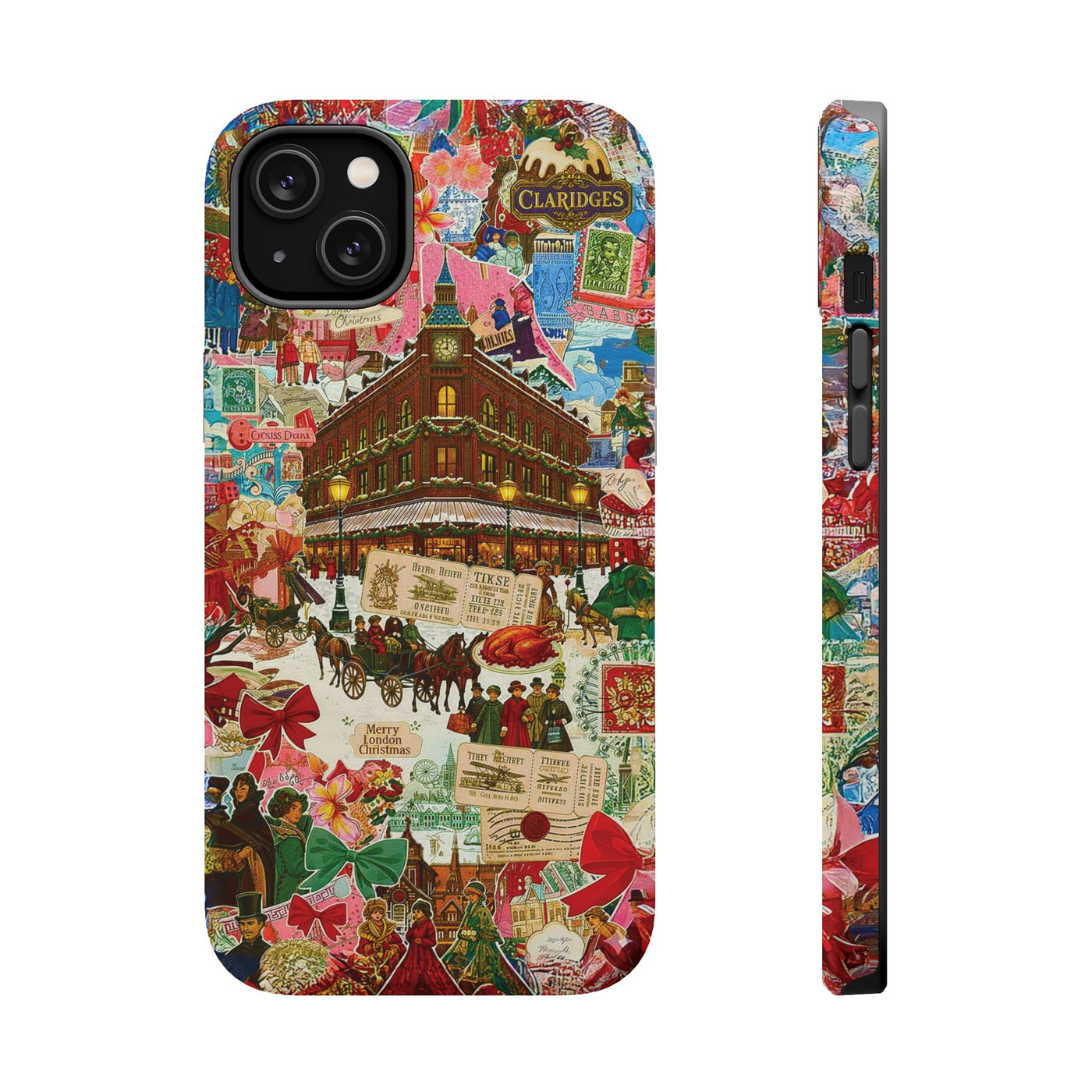 Aesthetic Tough Magsafe London Coquette Collage Phone Case - For iPhone 17 Pro Max iPhone 16 Pro iPhone 15 Iphone 14 Plus 13 Pro 12 11 10 - Studio40ParkLane