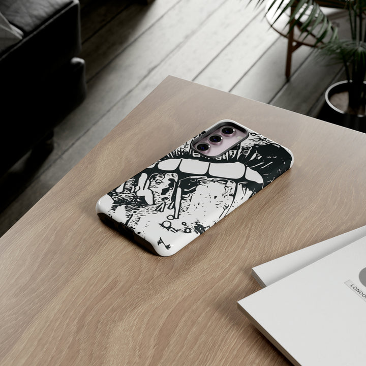 Cute Samsung Phone Case | Aesthetic Samsung Phone Case | Smile Lips Black White | Galaxy S23, S22, S21, S20 | Luxury Double Layer | Cool - Studio40ParkLane
